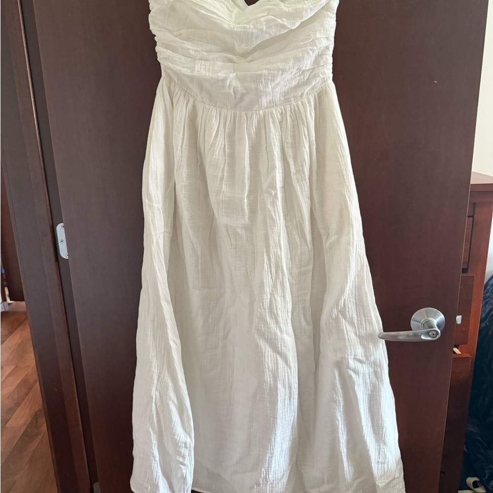 Charlie Holiday Strapless 100% Cotton White Dress